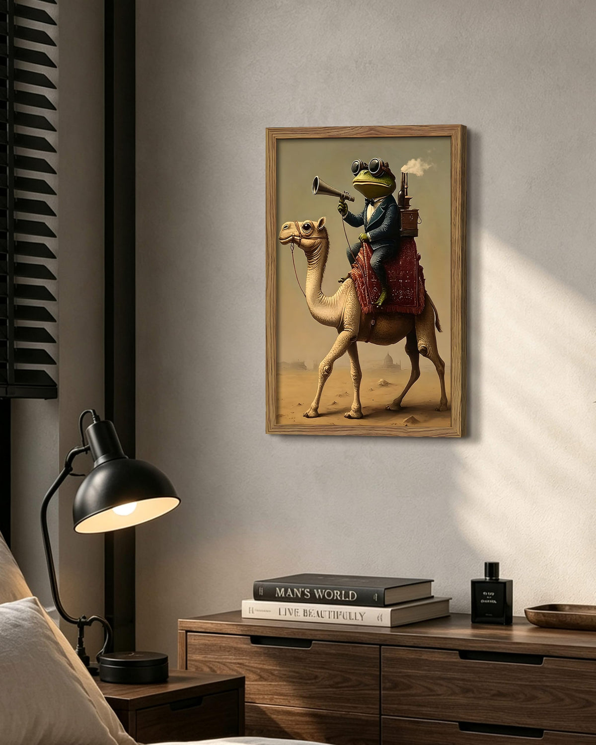 Funny Frog Riding Camel Wall Art (A-Frog Camel / 24"L x 16"W)