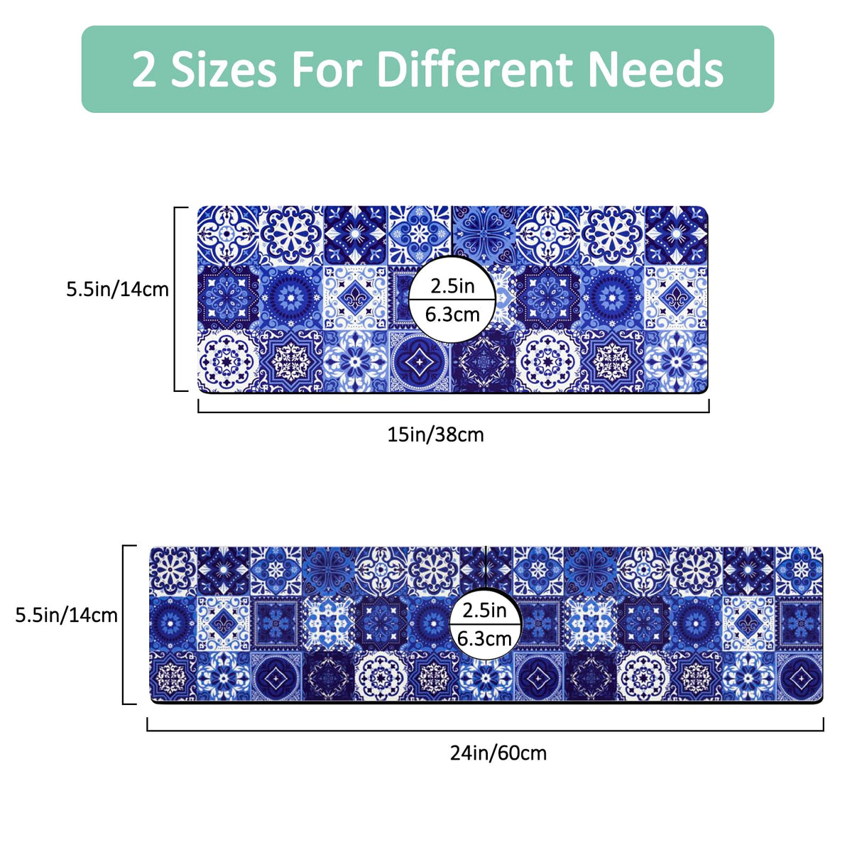 Kitchen Sink Splash Guard Faucet Mat 15" X 5.5" Talavera Mexican Tiles Absorbent Fast Drying Mat Faucet Draining Mat Sink Splash Guard Behind Faucet Drip Catcher for Kitchen Bathroom (15*5.5in / tile02)