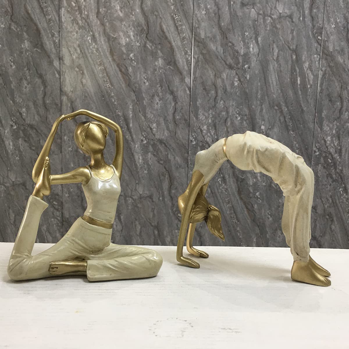 Meditation Statue Yoga Girl Aesthetic Arch Bridge Pose Statues Figurines (Style1)