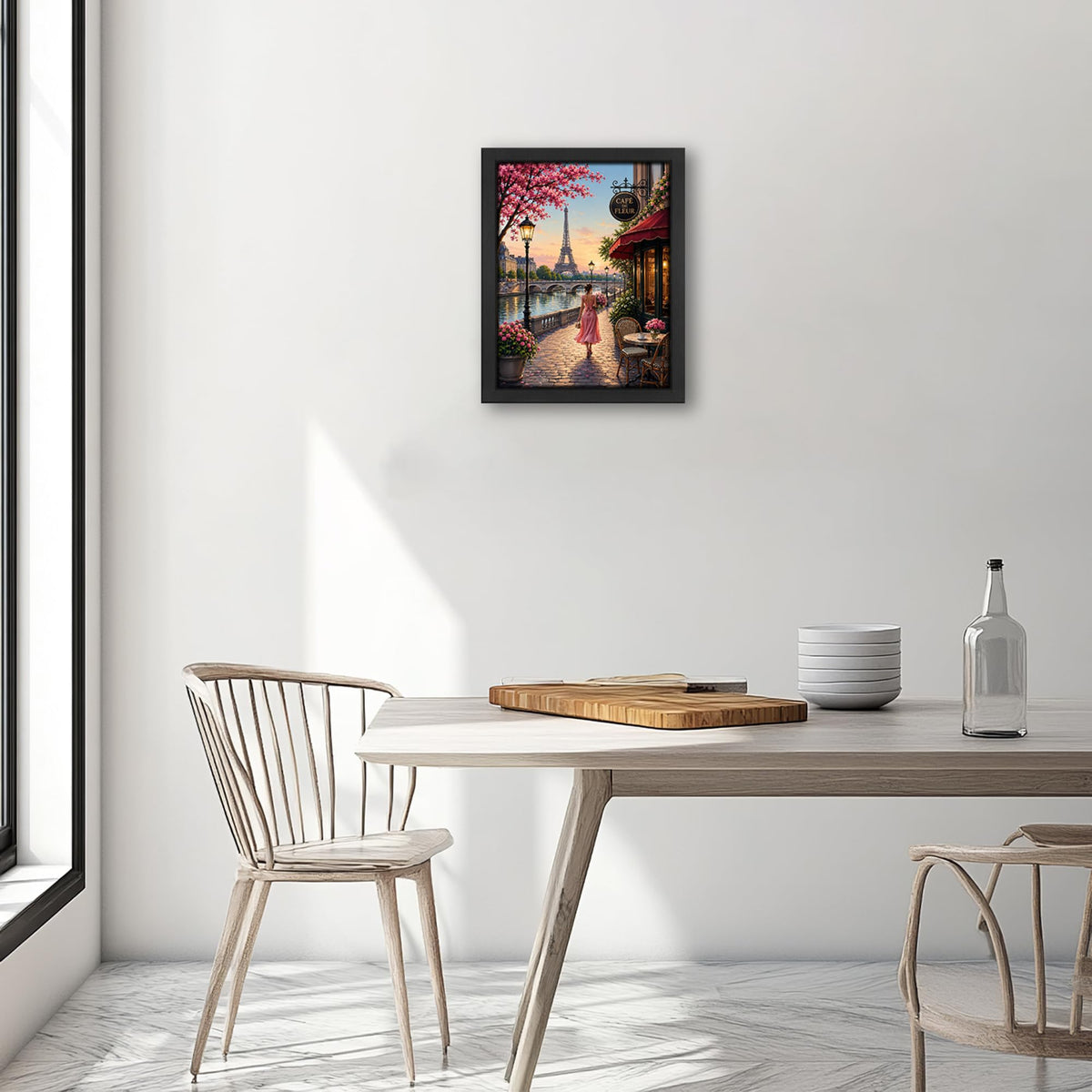 Paris Eiffel Tower Decor Wall Art (Wall Art Framed 21 / 10"L x 8"W)