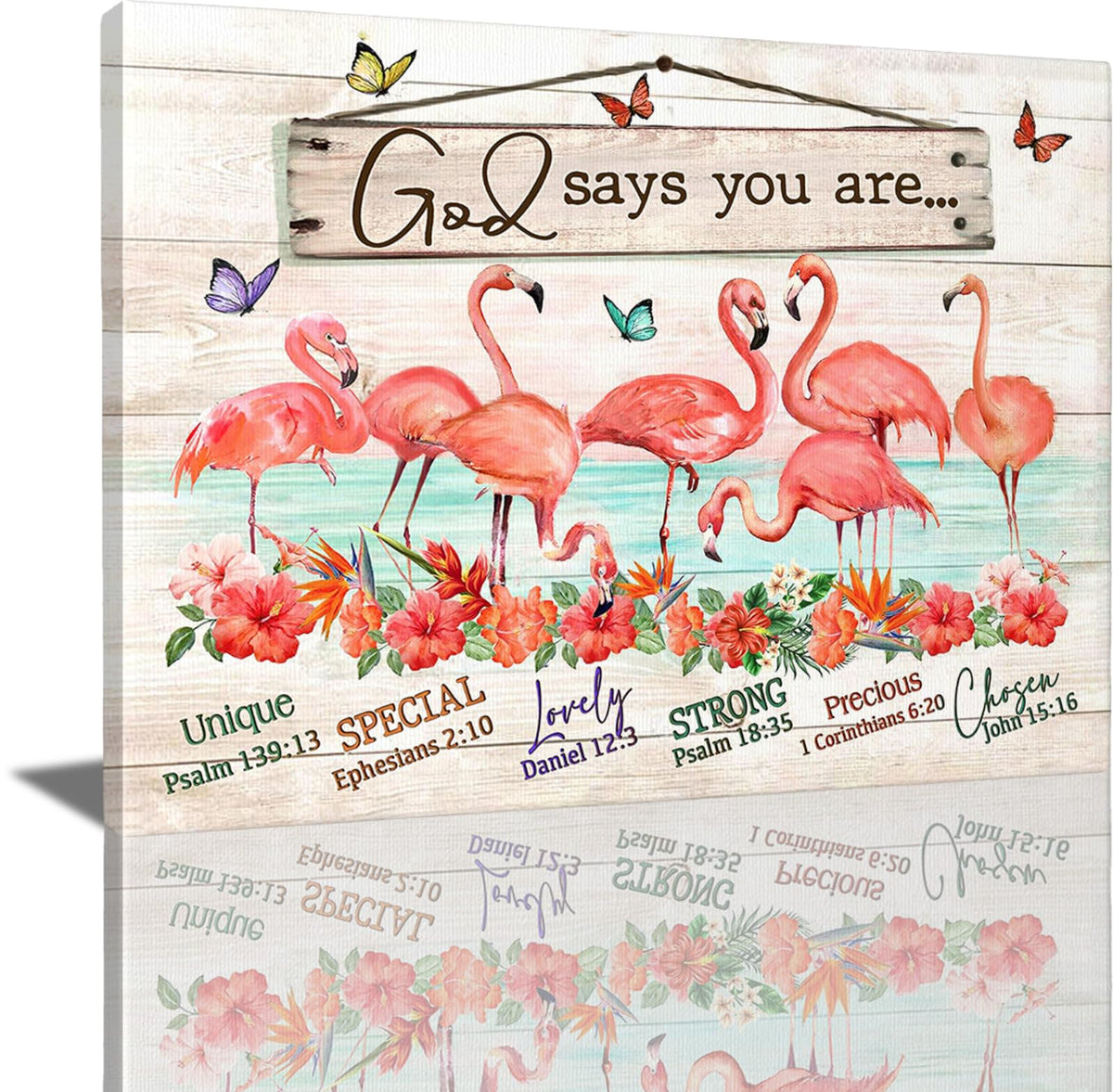 Pink Flamingo Bathroom Decor Wall Art (Pink / 24"L x 16"W)