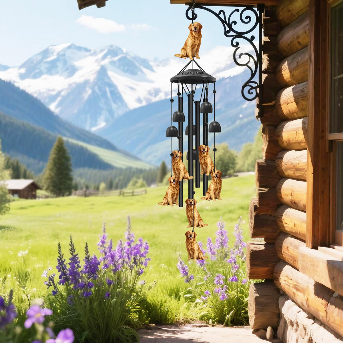 Golden Retriever Wind Chimes for Outside