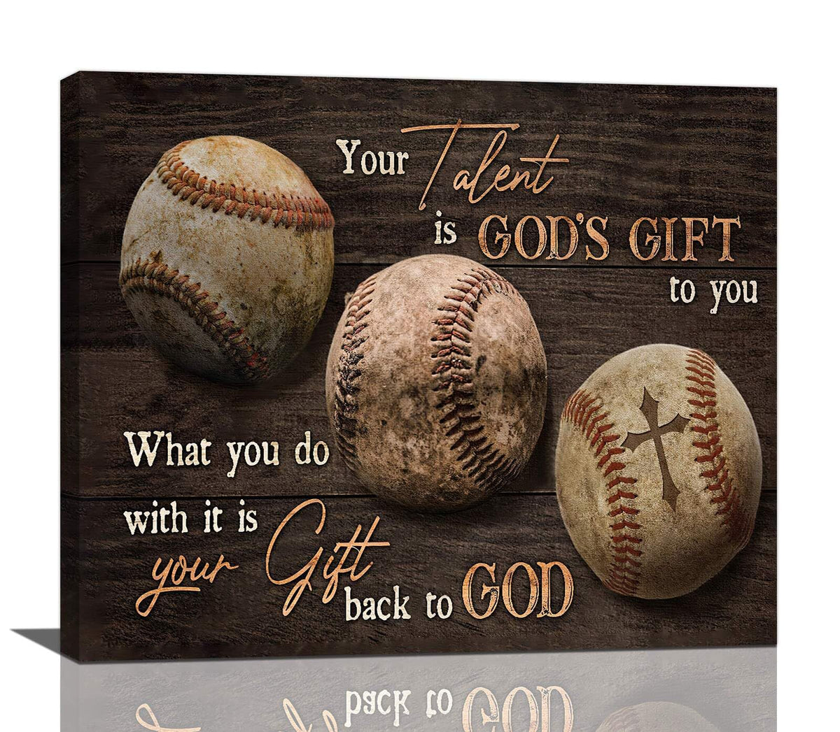 Baseball Wall Art Rustic Motivational Baseball Sport Pictures Wall Decor Baseball Poster Inspirational Quotes Canvas Painting Prints Modern Artwork Home Decor for Bedroom Office Gym 24"x20" (Baseball / 24"L x 20"W)