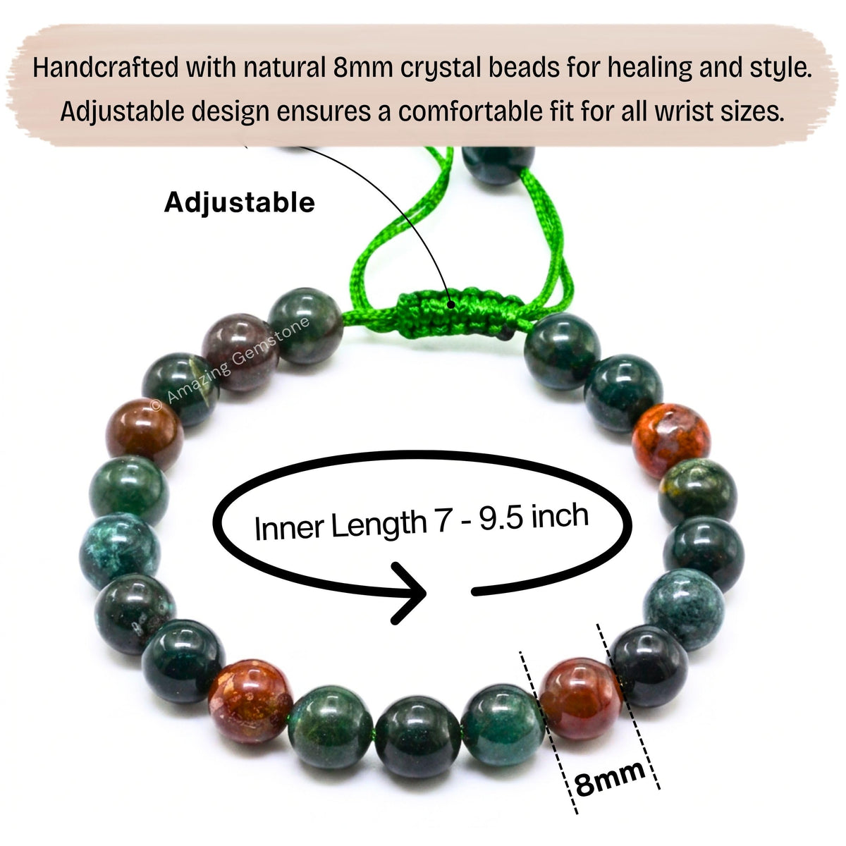 Bloodstone Bracelet for Women Men's Gifts (Bloodstone)