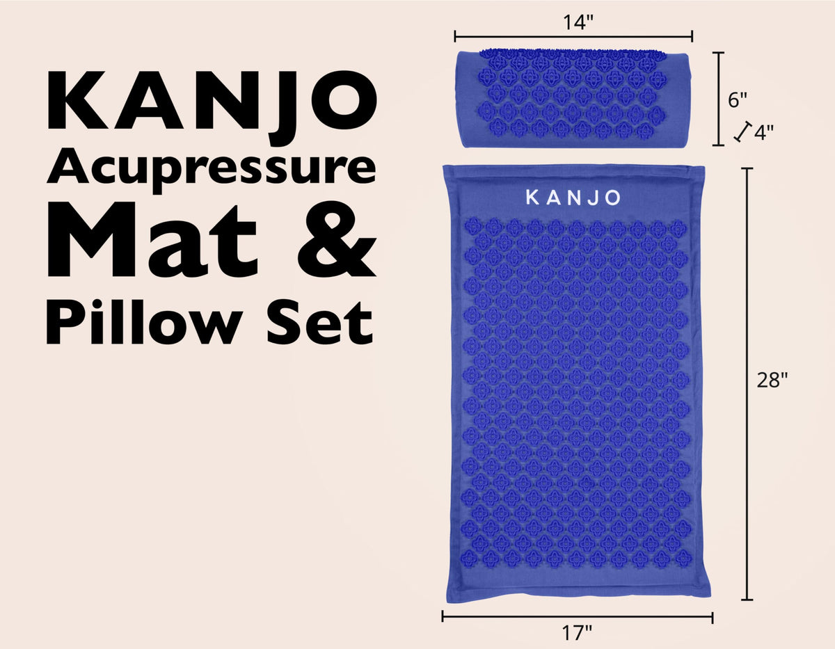Acupressure Mat and Pillow Set for Back Pain Relief & Neck Pain Relief (Standard Periwinkle)