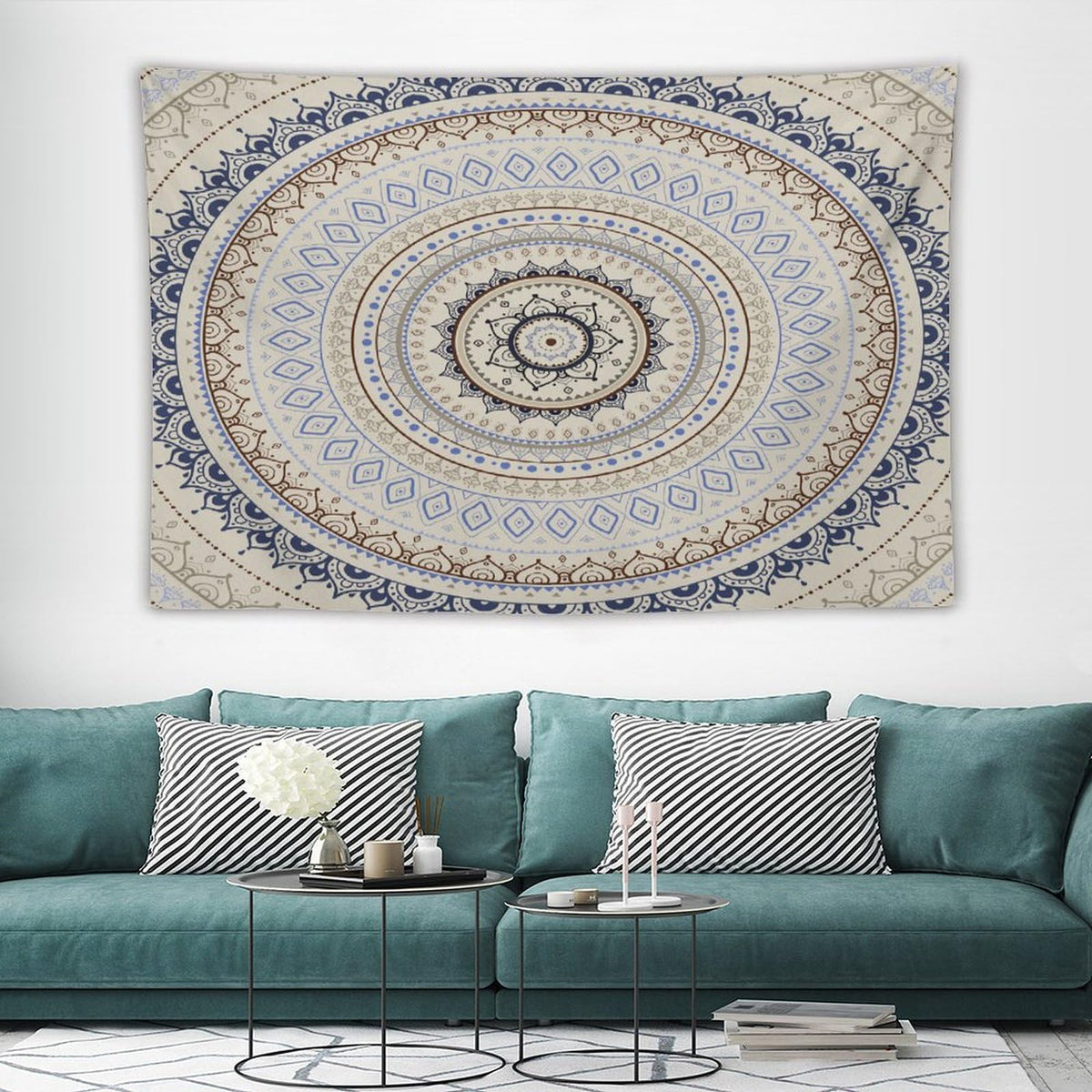 Mandala Tapestry Wall Hanging Retro Eastern Backdrop Swirled Cosmic Lotus Yoga Boho Artwork Tapestries Home Decor for Living Room Bedroom Farmhouse Apartment Dorm 60"x90" (60"L x 90"W / Mandala-44)