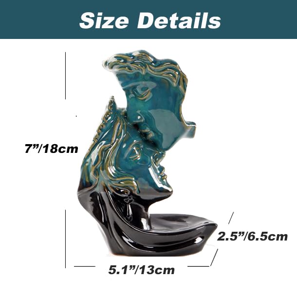 Man Kissing Woman Face Statue Backflow Incense Holder (Face Statue 2)
