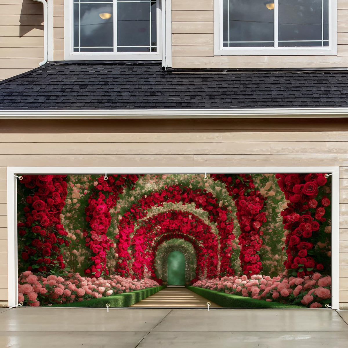 Rose Arch Garage Door Banner 6×13 ft (143 / 6 x 13 ft)