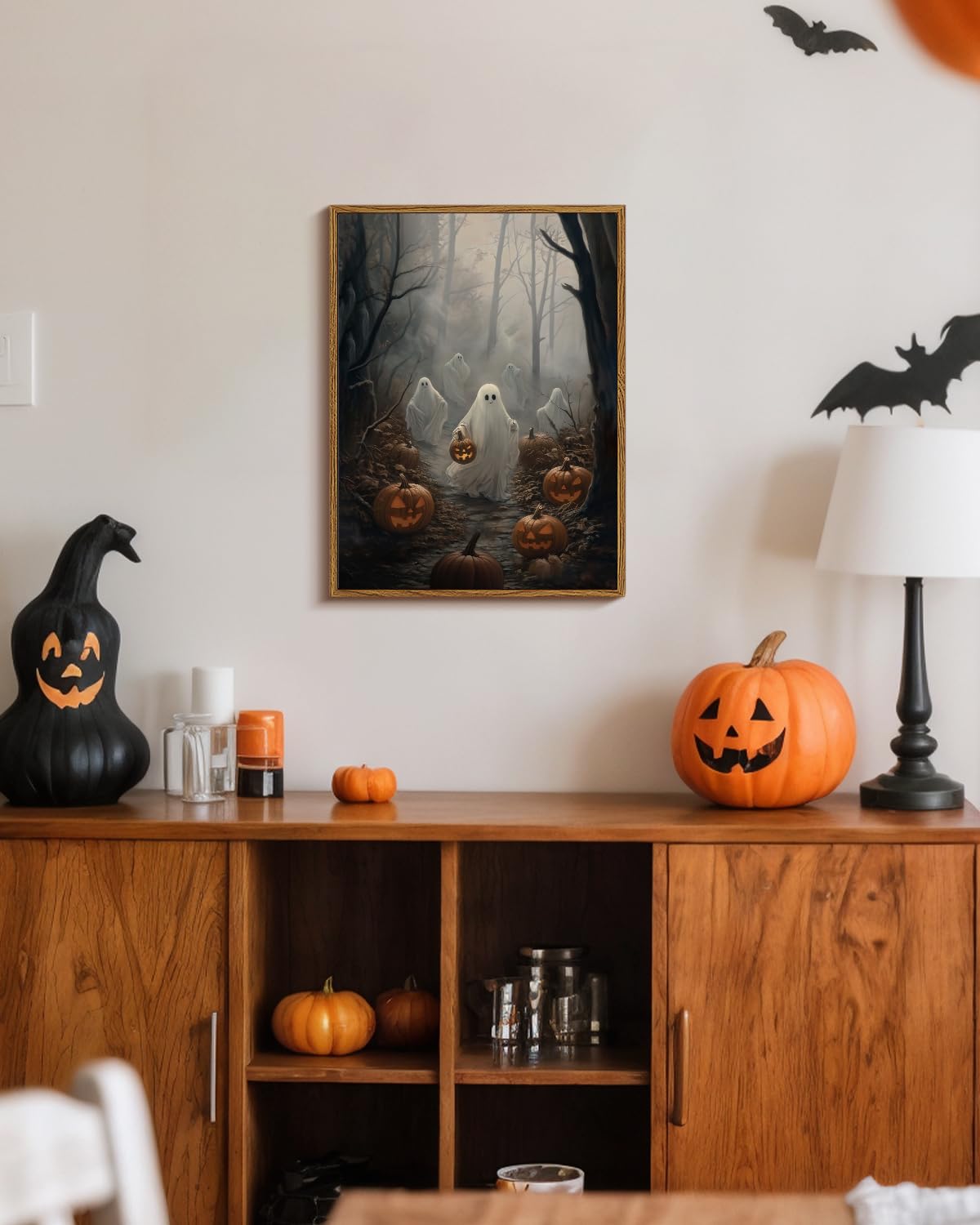 Spooky Halloween Haunted Forest with Jack (Ghosts / 16"L x 12"W)