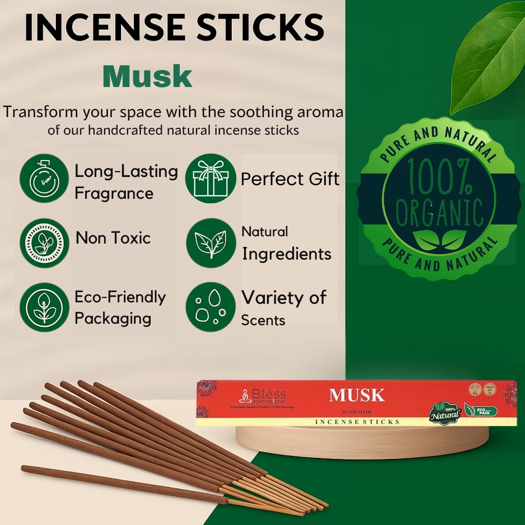 Bless Organic (Musk / 100 Sticks (5.25 OZ/150 GM))