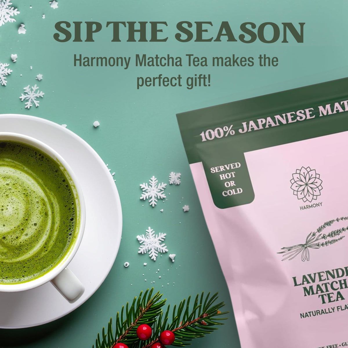 Harmony Lavender Matcha Powder 7.05 oz Bag (20 Servings)