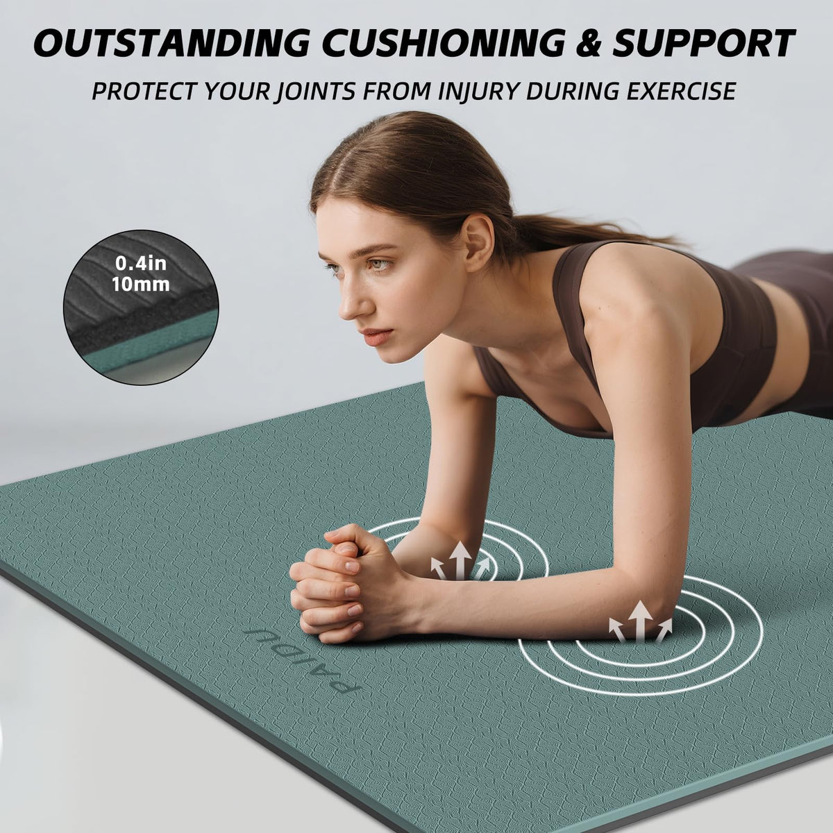 Extra Long Wide Yoga Mat (Dark green + Black)