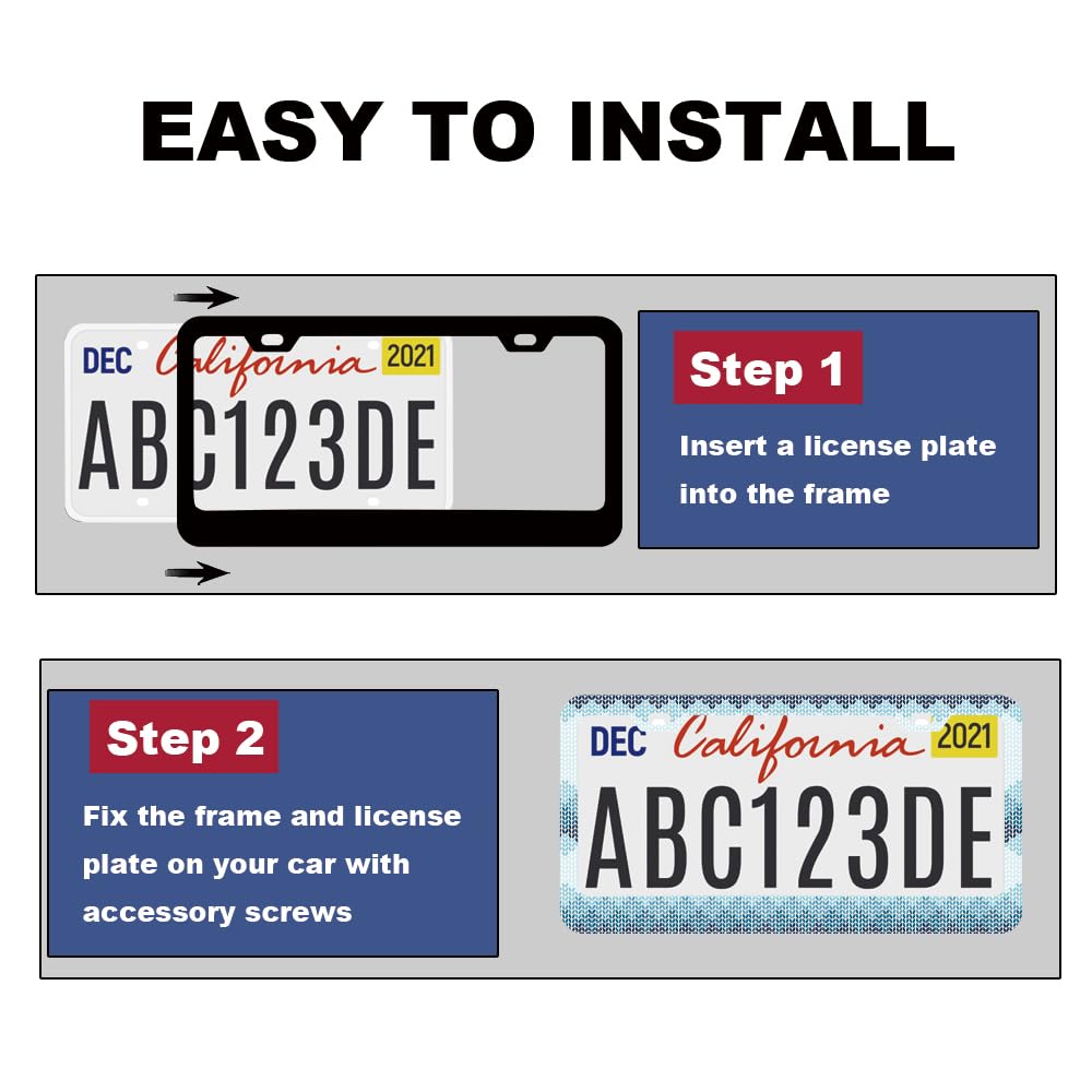 Blue Knit Pattern License Plate Frame Women Men 1Pc Car Tag (for Blue Knitting / 1 pack)