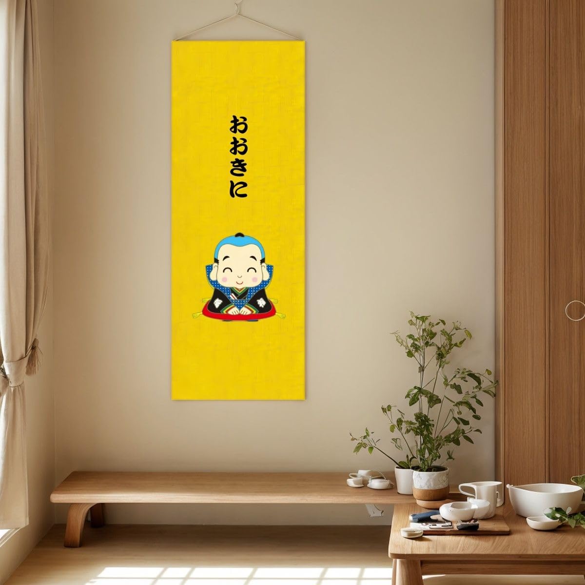Japanese Tapestry Wall Art (The Little Monk)