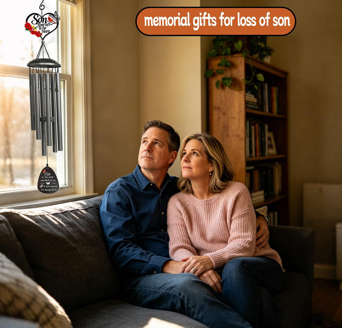 40" Memorial Wind Chimes for Loss of Son