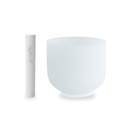 432Hz D Note Crystal Singing Bowl Sacral Chakra 8 inch with Suede Mallet (8 inch / 432Hz D Note)