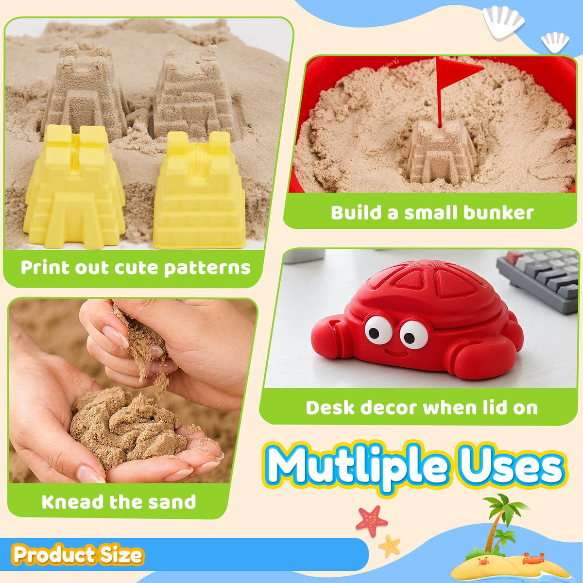 7.1 in Desktop Crab Sandbox with Lid (Crab)