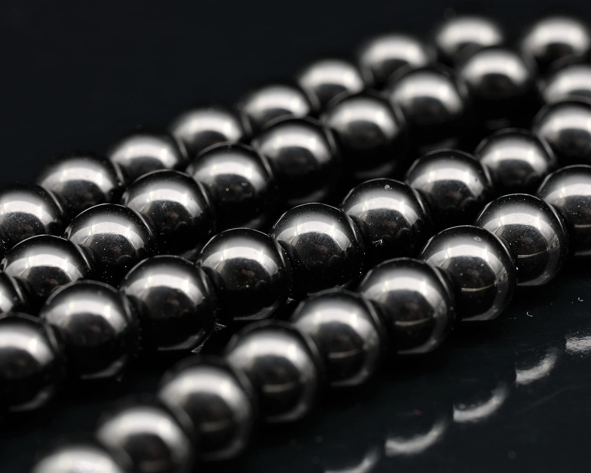 Natural Black Onyx Beaded Choker Necklace (Black Onyx / 38 Inches)