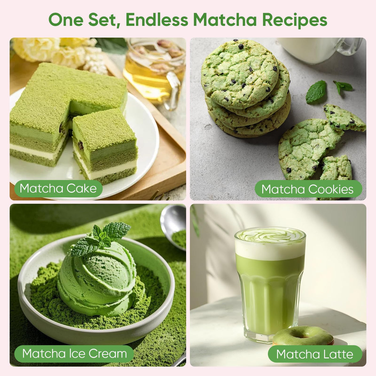 Matcha Whisk Set (5Pcs/Set / Pink)