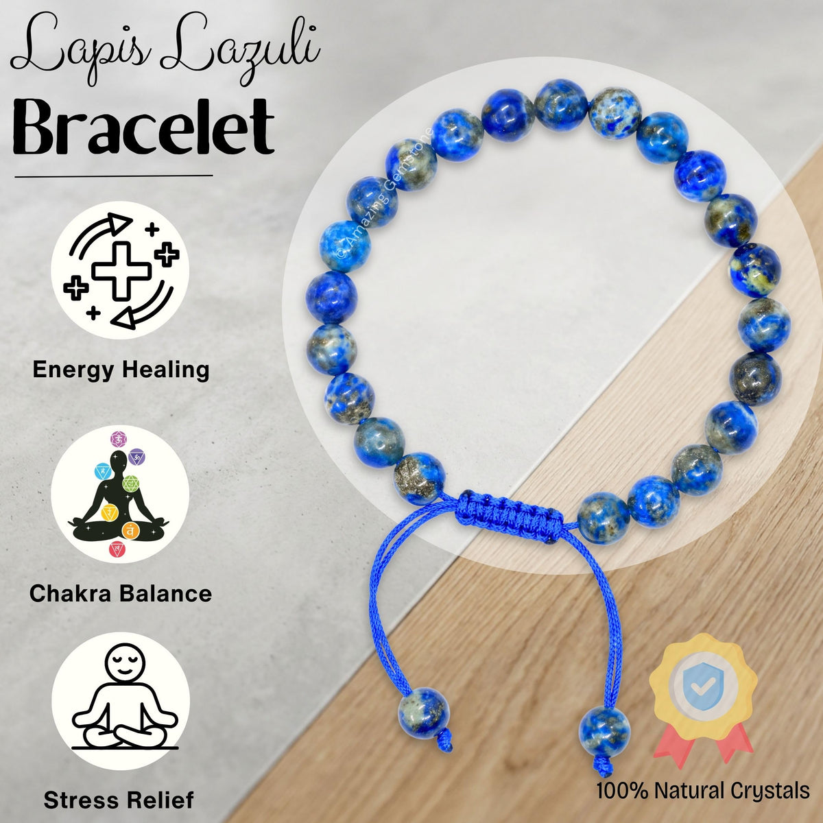 Lapis Lazuli Bracelet for Women Men's Gifts (Lapis Lazuli)