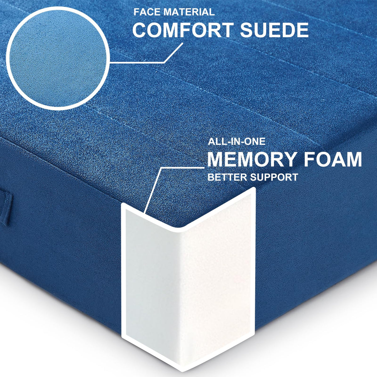 22 inches Floor Pillow for Adults (Navy Blue / 1 Count)