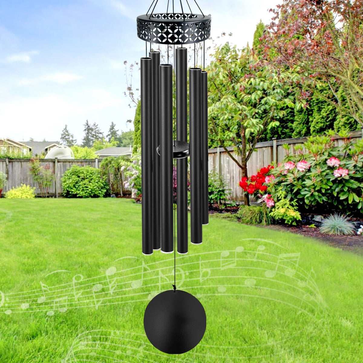 48'' Deep Tone Wind Chimes for Outside (48“-Black-2)