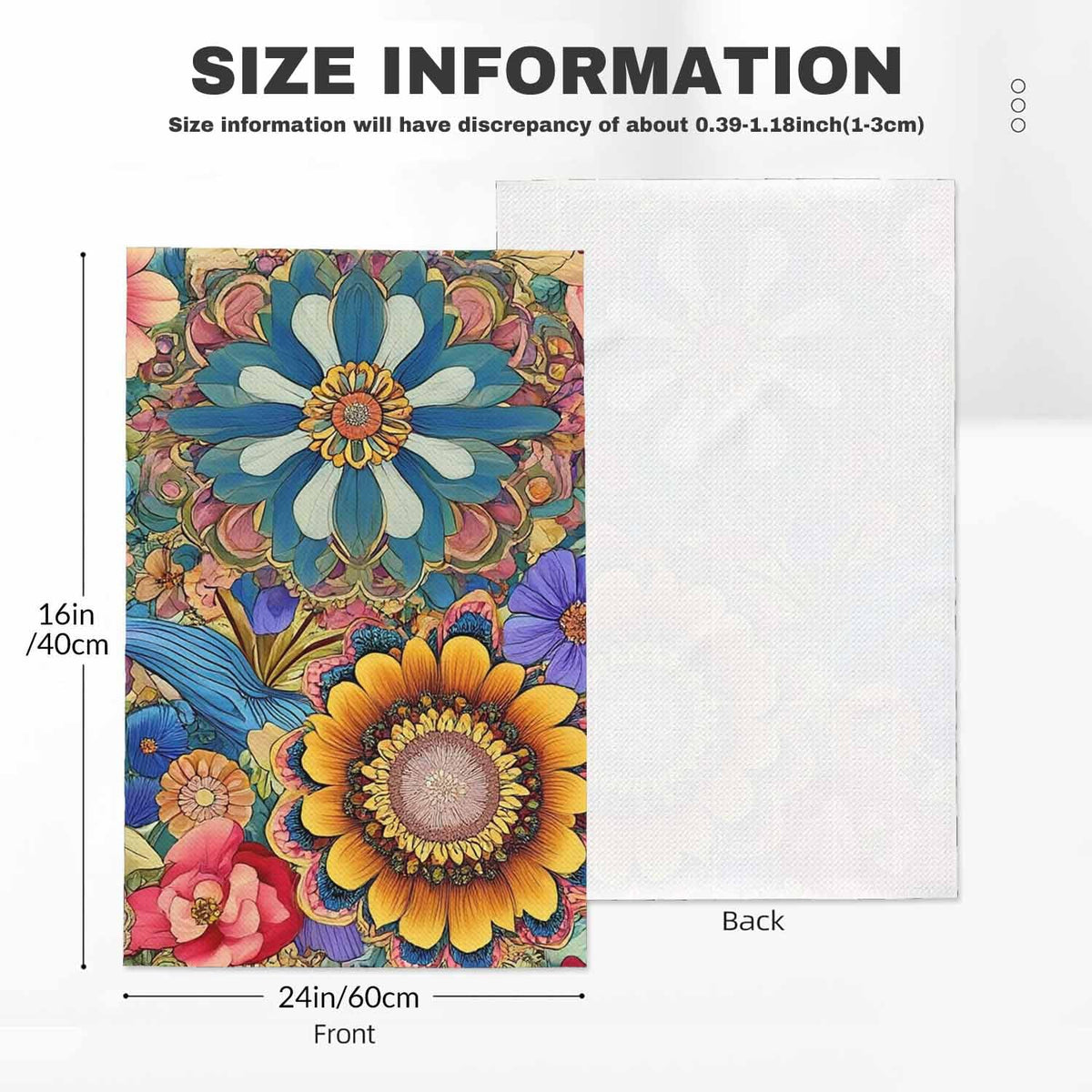 Boho Floral Kitchen Towels Colorful Flowers Soft and Super Absorbent Dish Towels 2 Pack 16 X 24 Inches (Boho Floral)