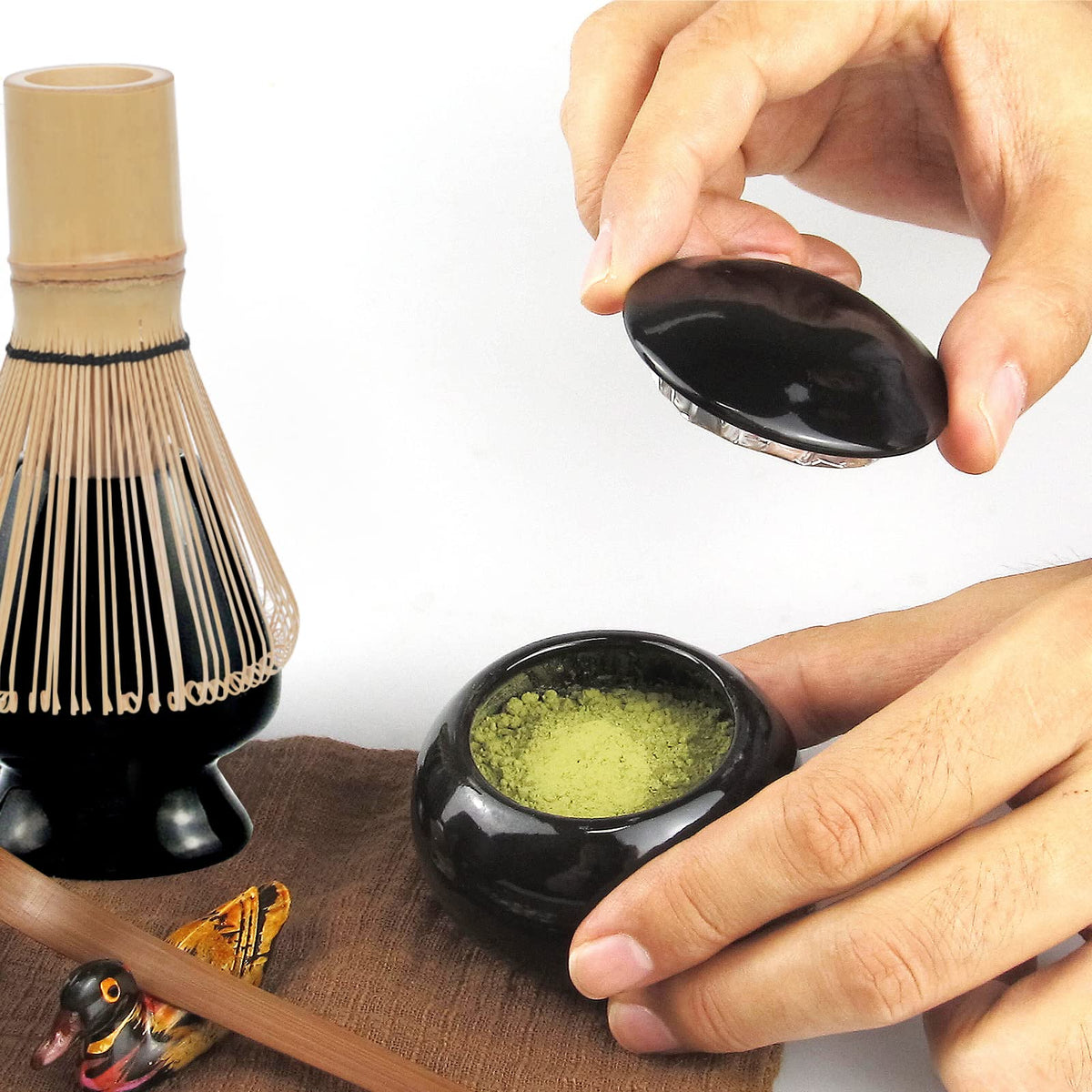 10 Piece Japanese Matcha Tea Set (Black)