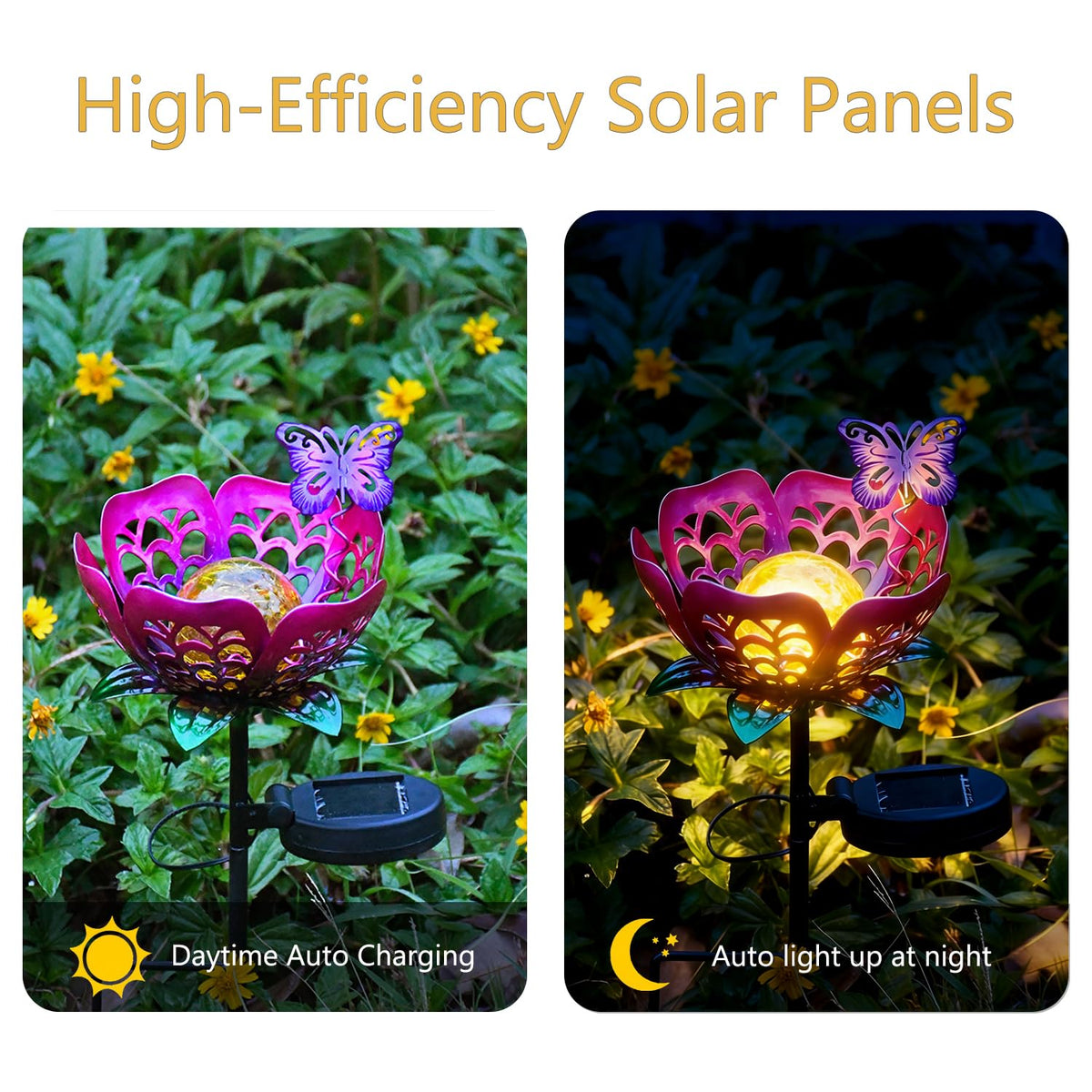 Solar Lights Outdoor Garden Decor (Purple)
