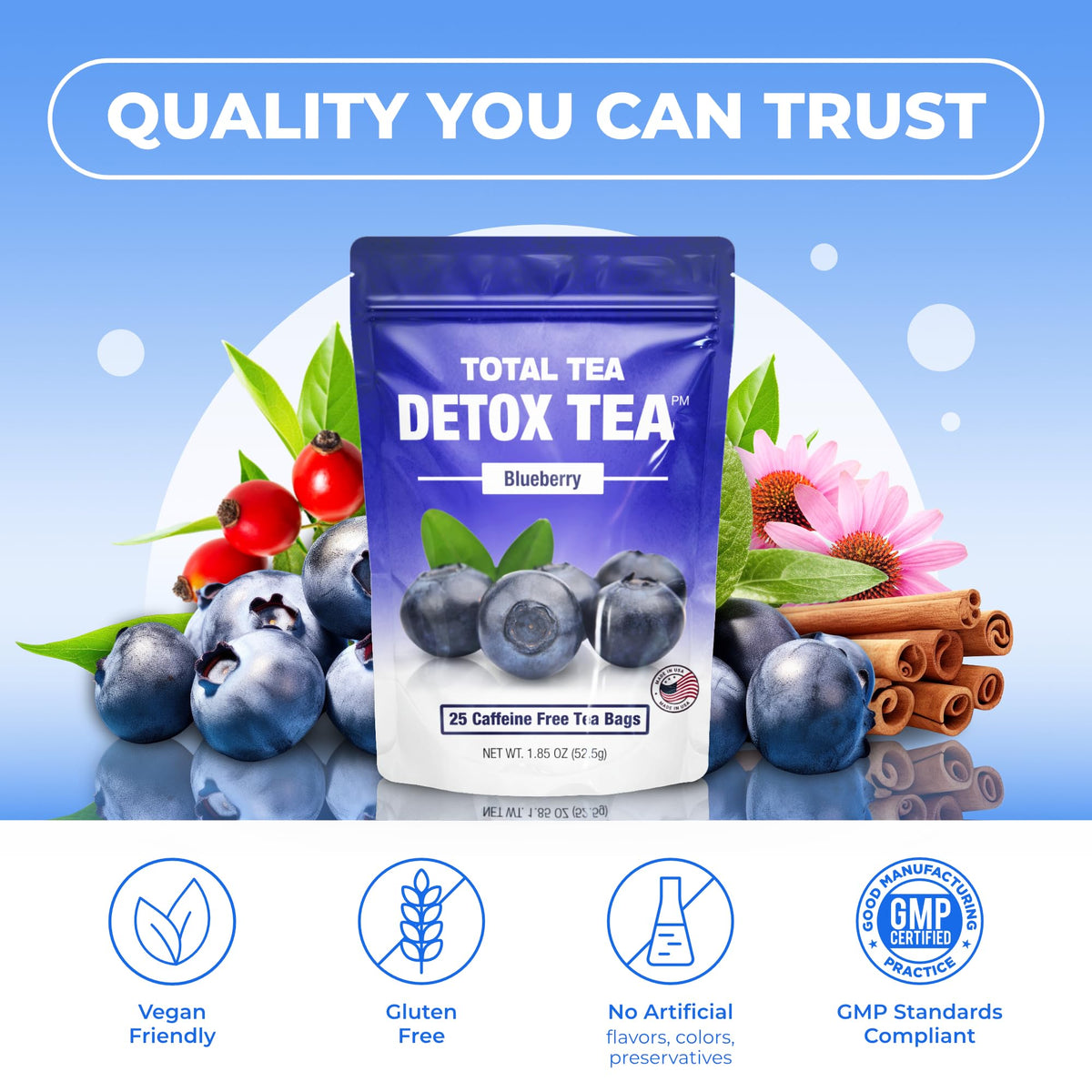Slimming Detox Caffeine Free Natural Bluebberry Fruit Tea