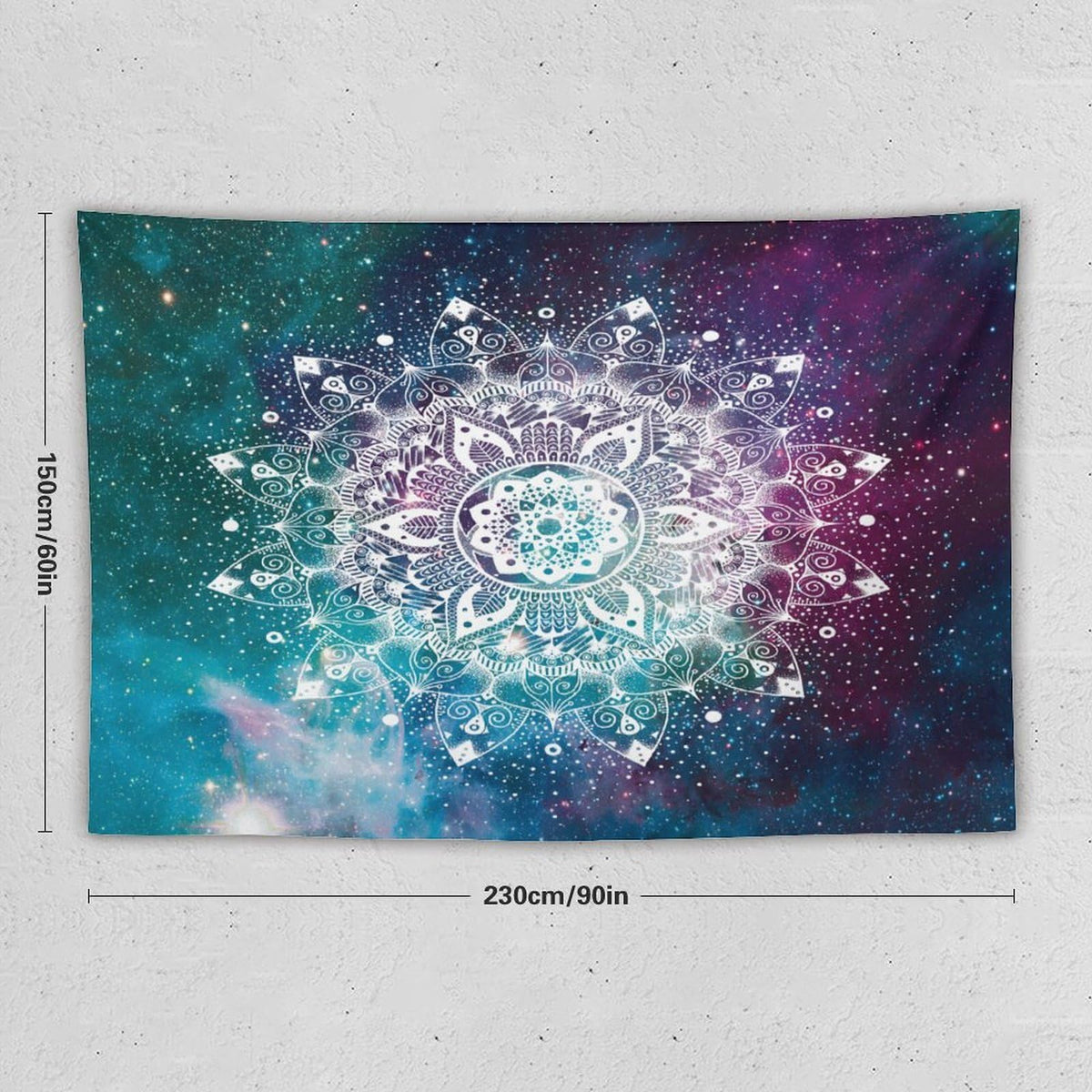 Hippie Mandala Tapestry Wall Hanging Bohemian Galaxy Space Indian Medallion Trippy Aesthetical Tapestries Home Decor for Living Room Bedroom Farmhouse Apartment Dorm 60"x90" (60"L x 90"W / Mandala-42)