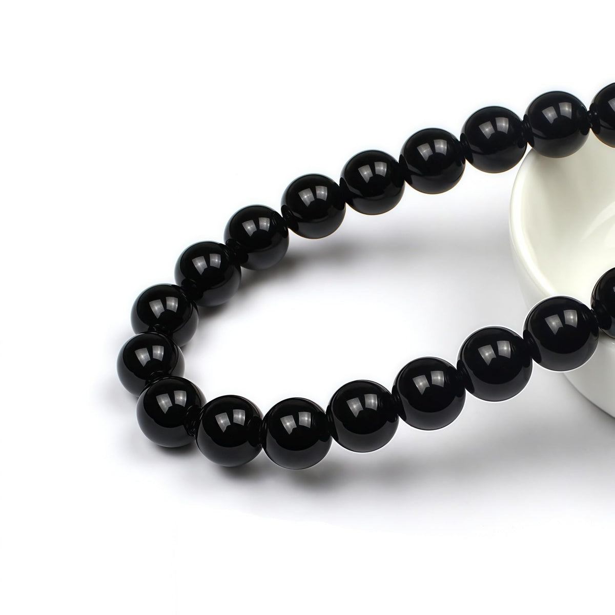 Natural Stone Bead Black Onyx Gemstone Loose Beads for Jewelry Making Bracelet Necklace 10mm (Black Agate / 10mm)