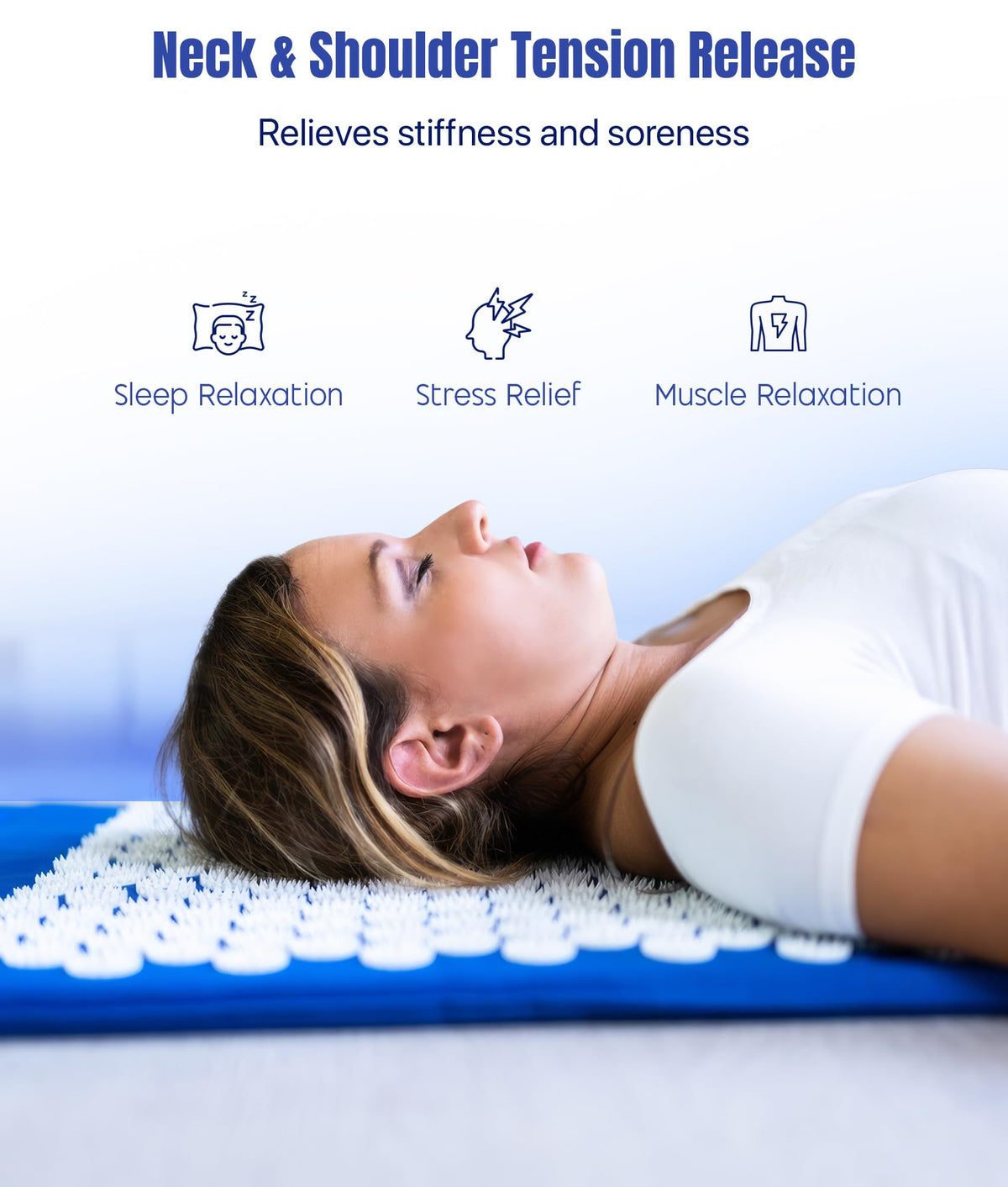 Acupressure Mat And Pillow Set (Blue)