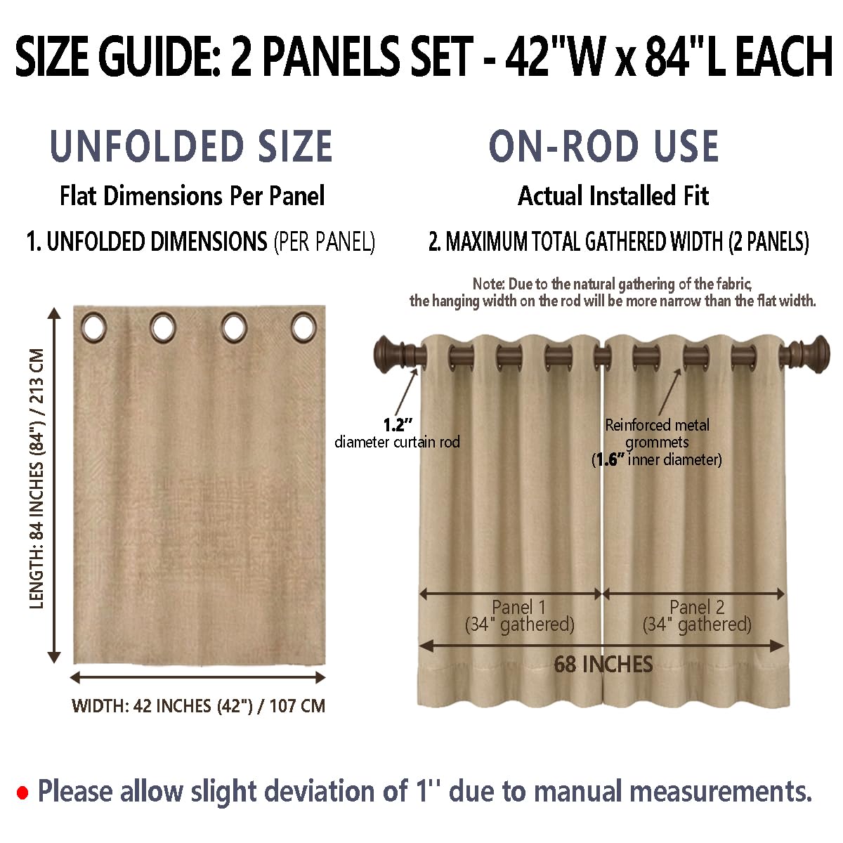Zen Stones Darkening Curtain Bedroom 2 Panels 42 x 84 Inch Blackout (Multi 5 / 42"W x 84"L (Pack of 2))