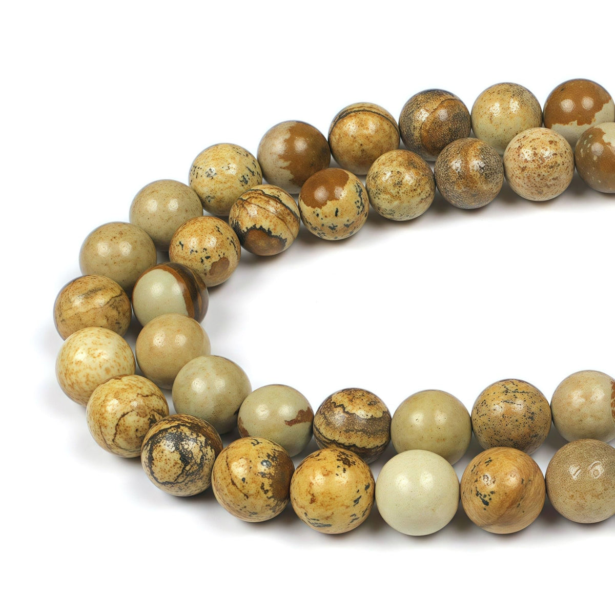 AAA Natural Picture Beads Stone Beads for DIY Bracelet Making Strand 15" (Picture Jasper / 10mm)