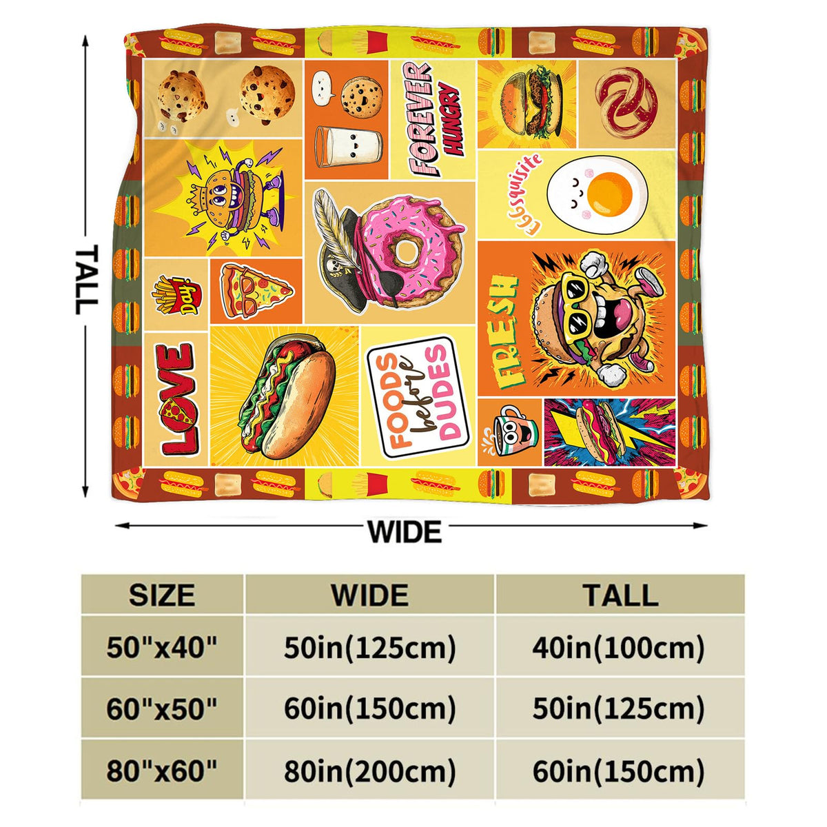 Donuts Foods Throw Blanket (50"x60" / Food)