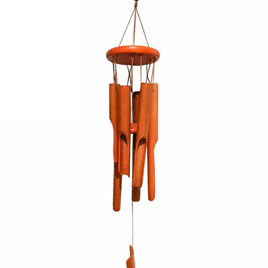Classic Bamboo Wind Chimes Natural Decor Music Soothing Wind Bell Hanger Wind Chime Tubes Home Outdoor Decor Gift for Friends and Families (Dark Color)