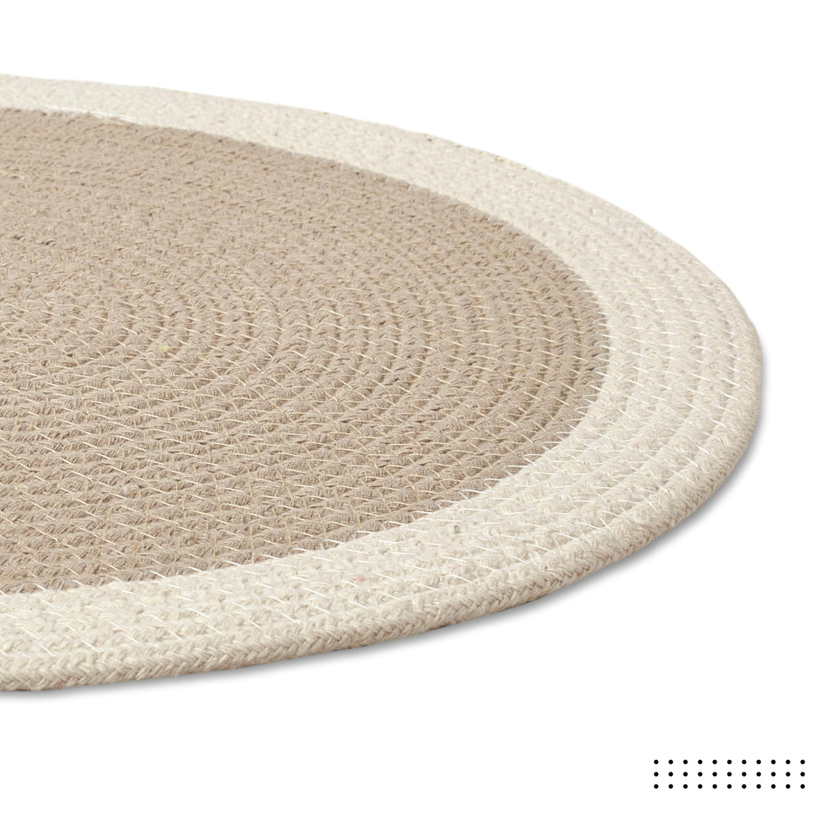 Placemats Round Cotton Dining Table Mats 13" (Beige & Off White / 13" (Set of 4))