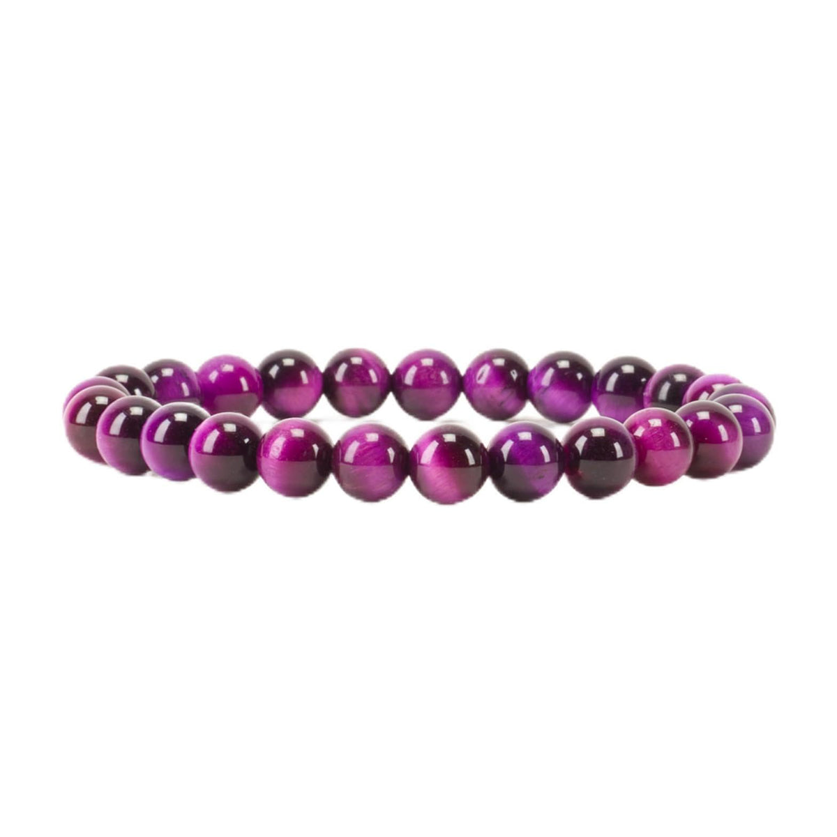 Purple Tiger's Eye Bracelet 8mm Beaded Bracelet (Purple Tiger's Eye / Medium)