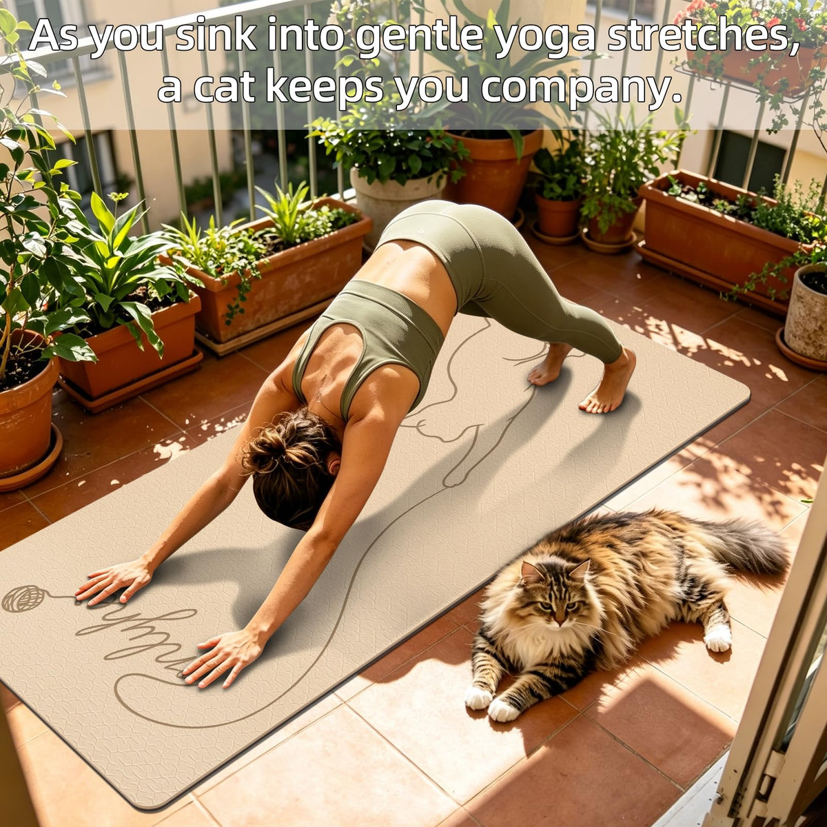 Extra Large Yoga Mat 10mm Thick (Milk coffee + Dark brown)