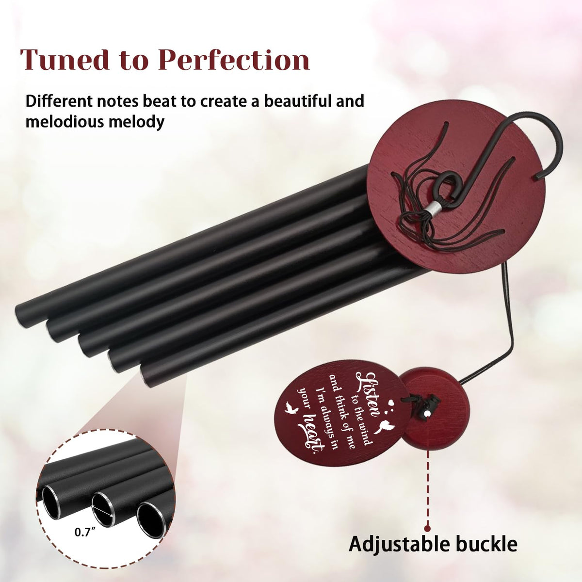 Sympathy Wind Chimes for Outside (Black)