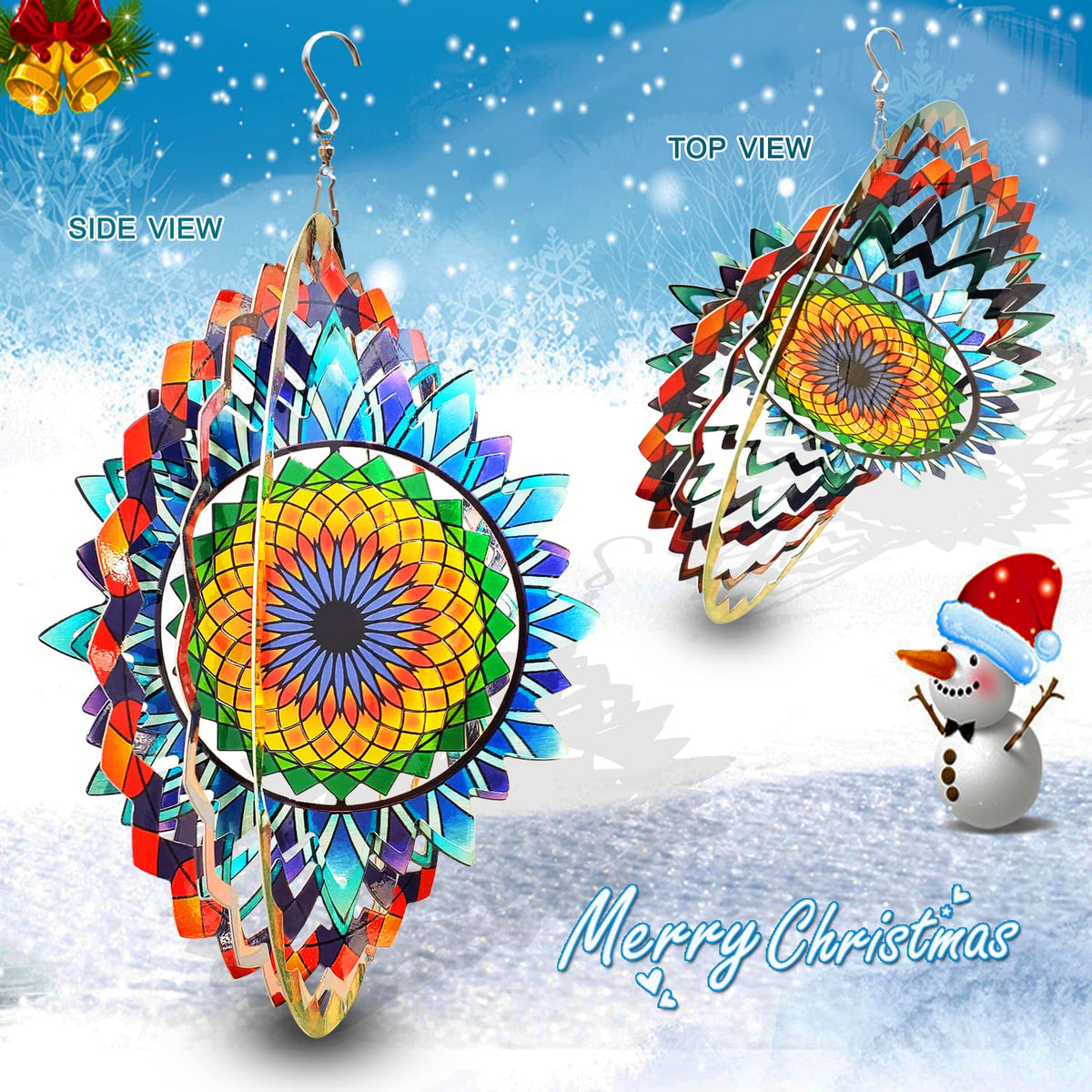 Wind Spinner Mandala Sun Flower 12 inches (12inch / Mdl06)