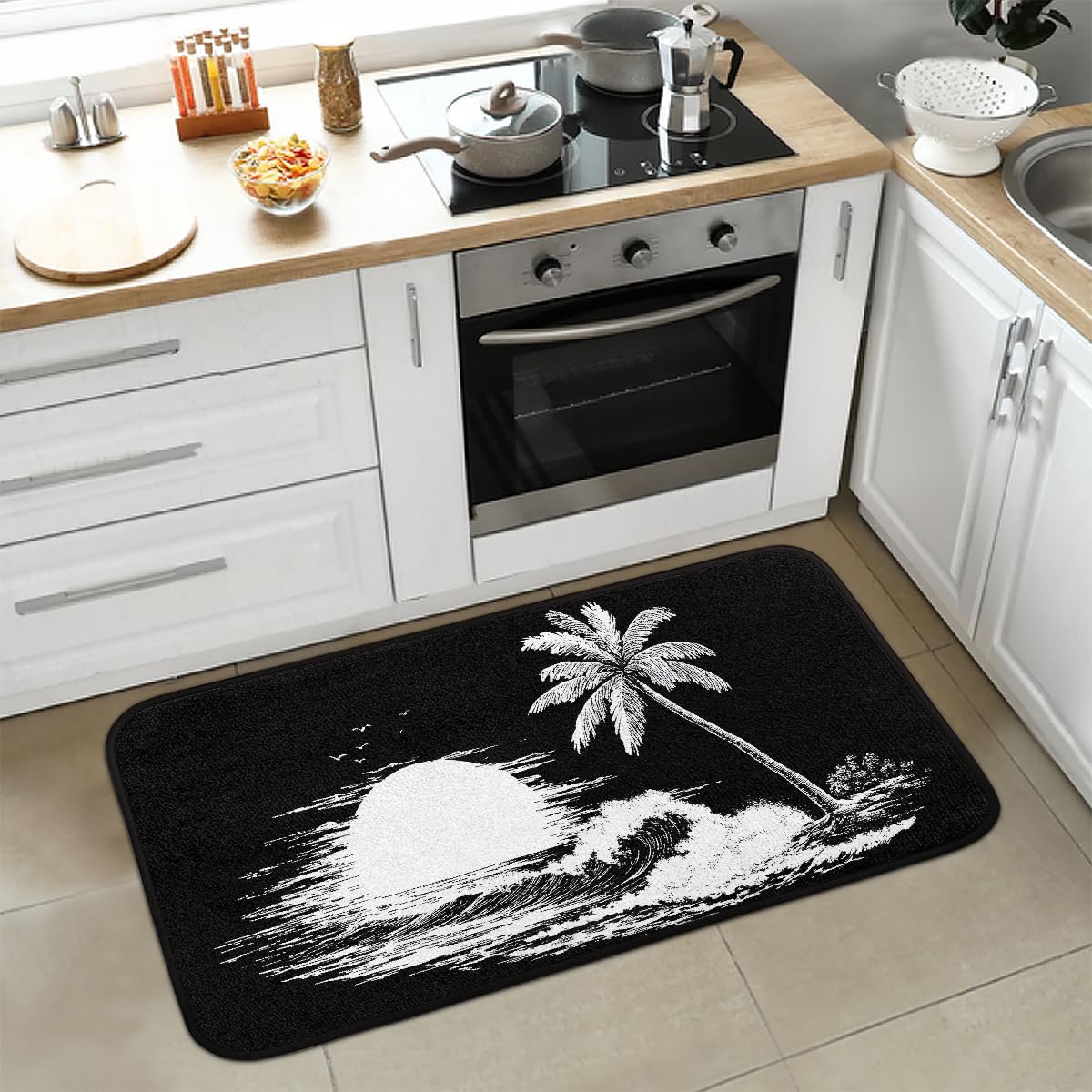 Black Beach Kitchen Rug Non (Color41)