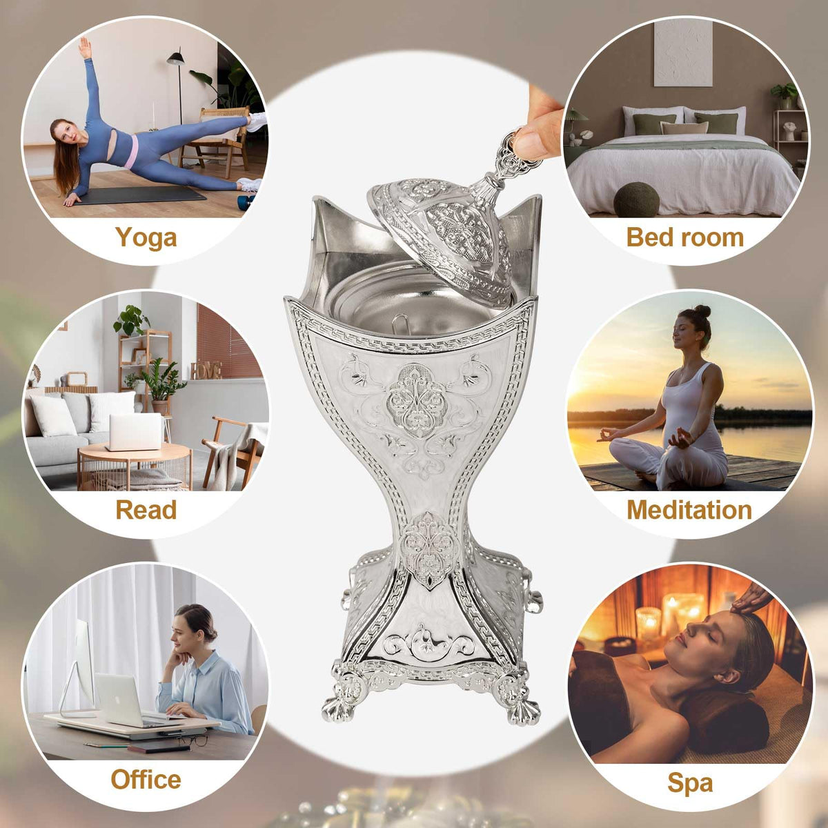 Bakhoor Incense Burner (Silver)