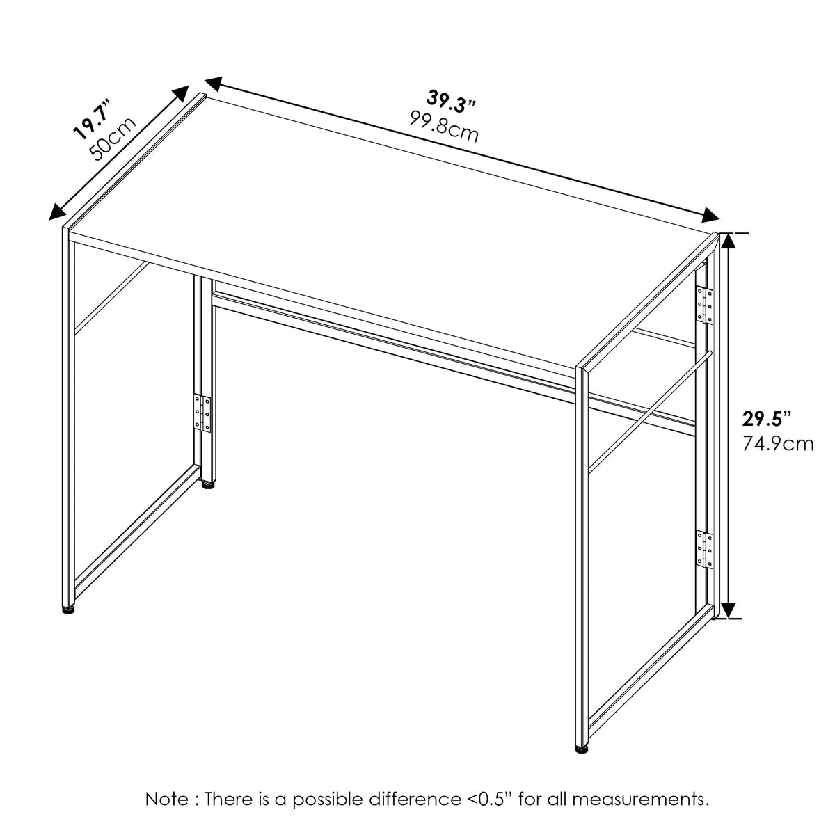 Riau No Tool No Assembly (Sonoma Oak/Black / 39 inches)