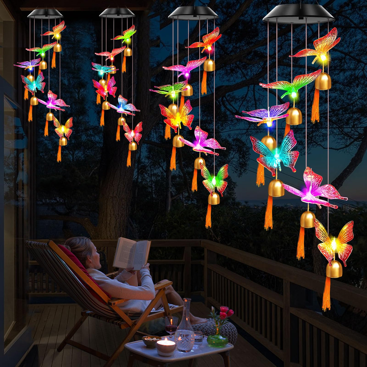 Solar Wind Chimes Color Changing Lights