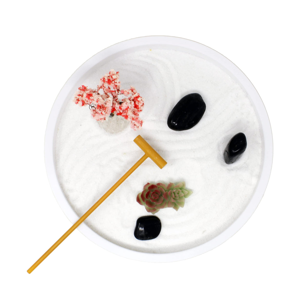 Mini Zen Garden Kit for Desk with Rake (3.2")