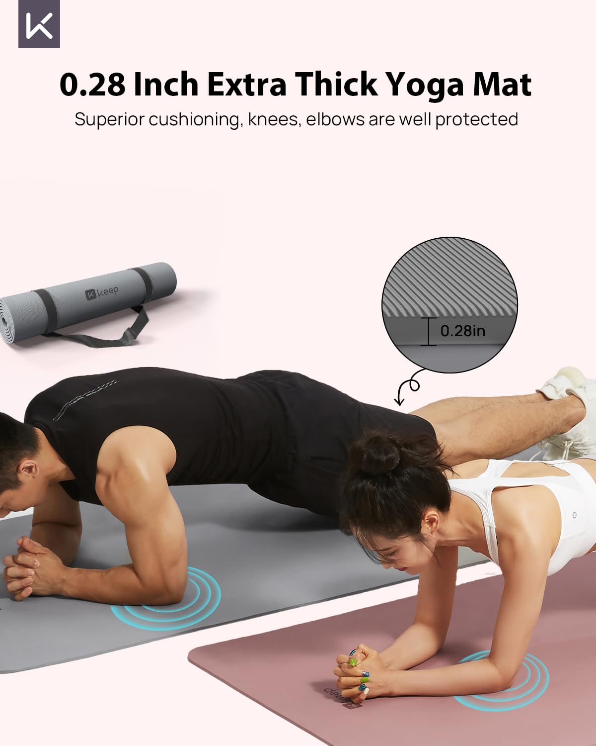 Non Slip Large Yoga Mat (Classic Grey)