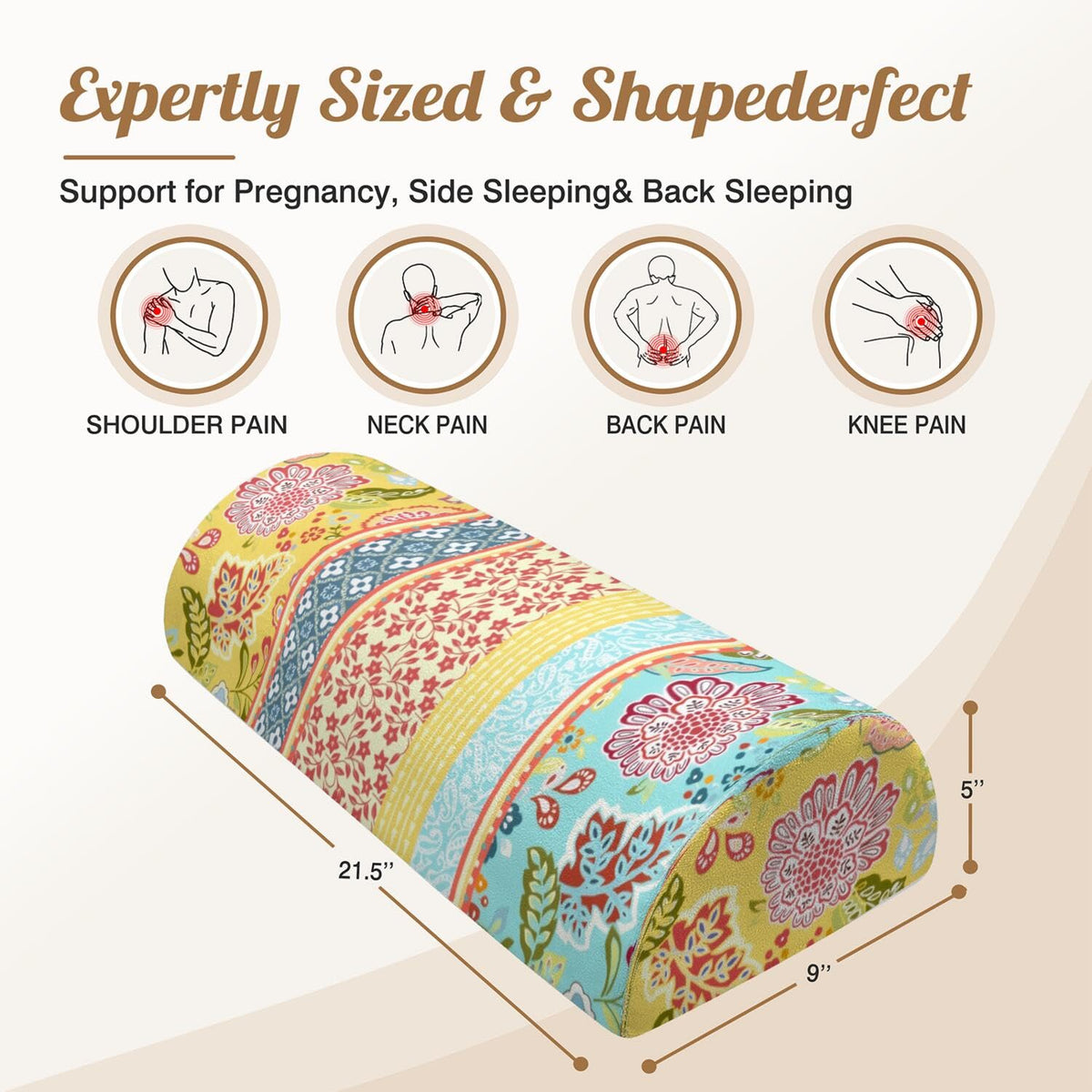 Knee Pillow for Back Sleeping (Red)
