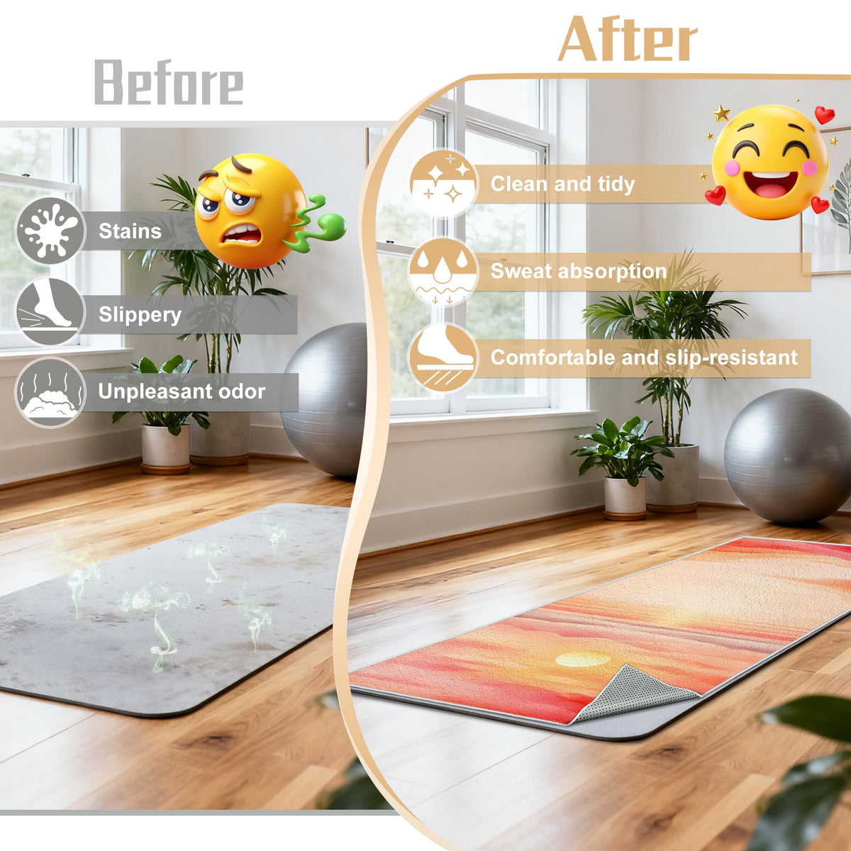 Yoga Mat Towel (Sunset / Casual)